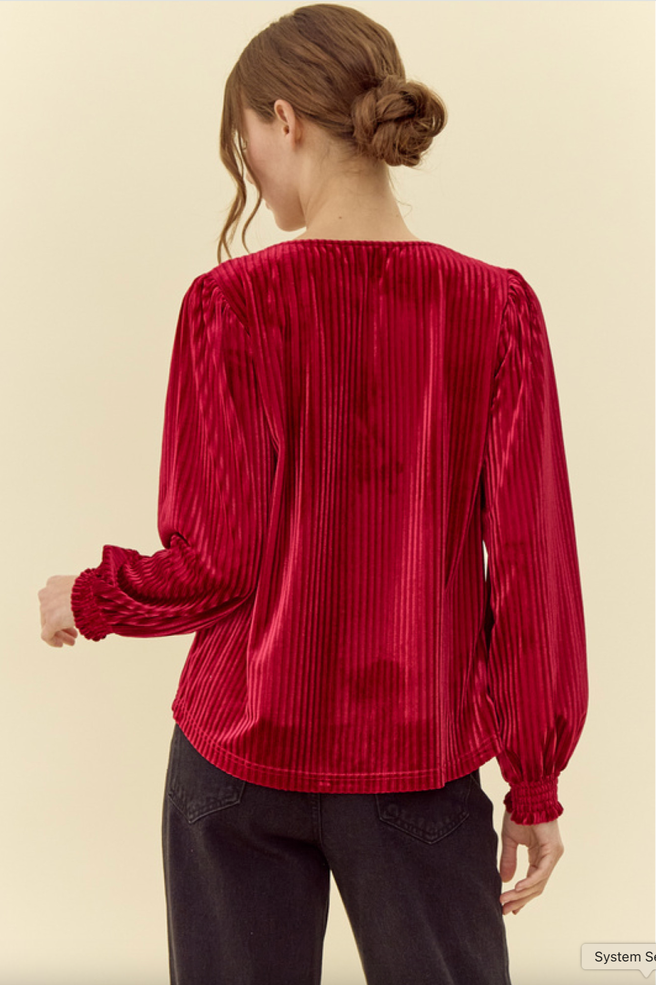 Marianne Velvet Long Sleeve Top