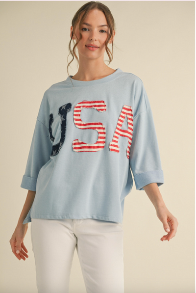 USA 3/4 Sleeve Top