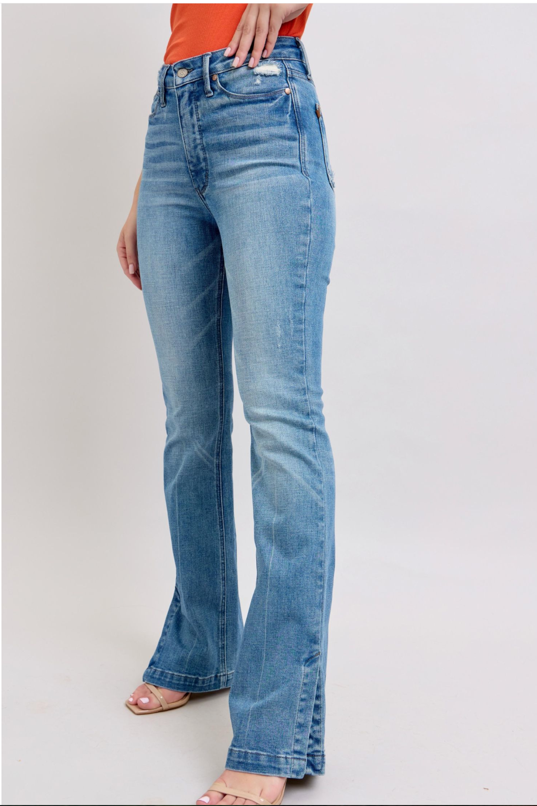 Heidi Side Slit Bootcut Jeans