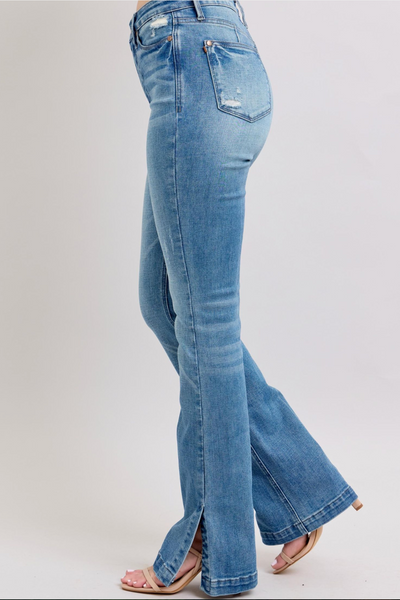 Heidi Side Slit Bootcut Jeans