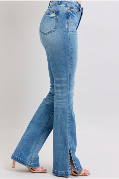 Heidi Side Slit Bootcut Jeans