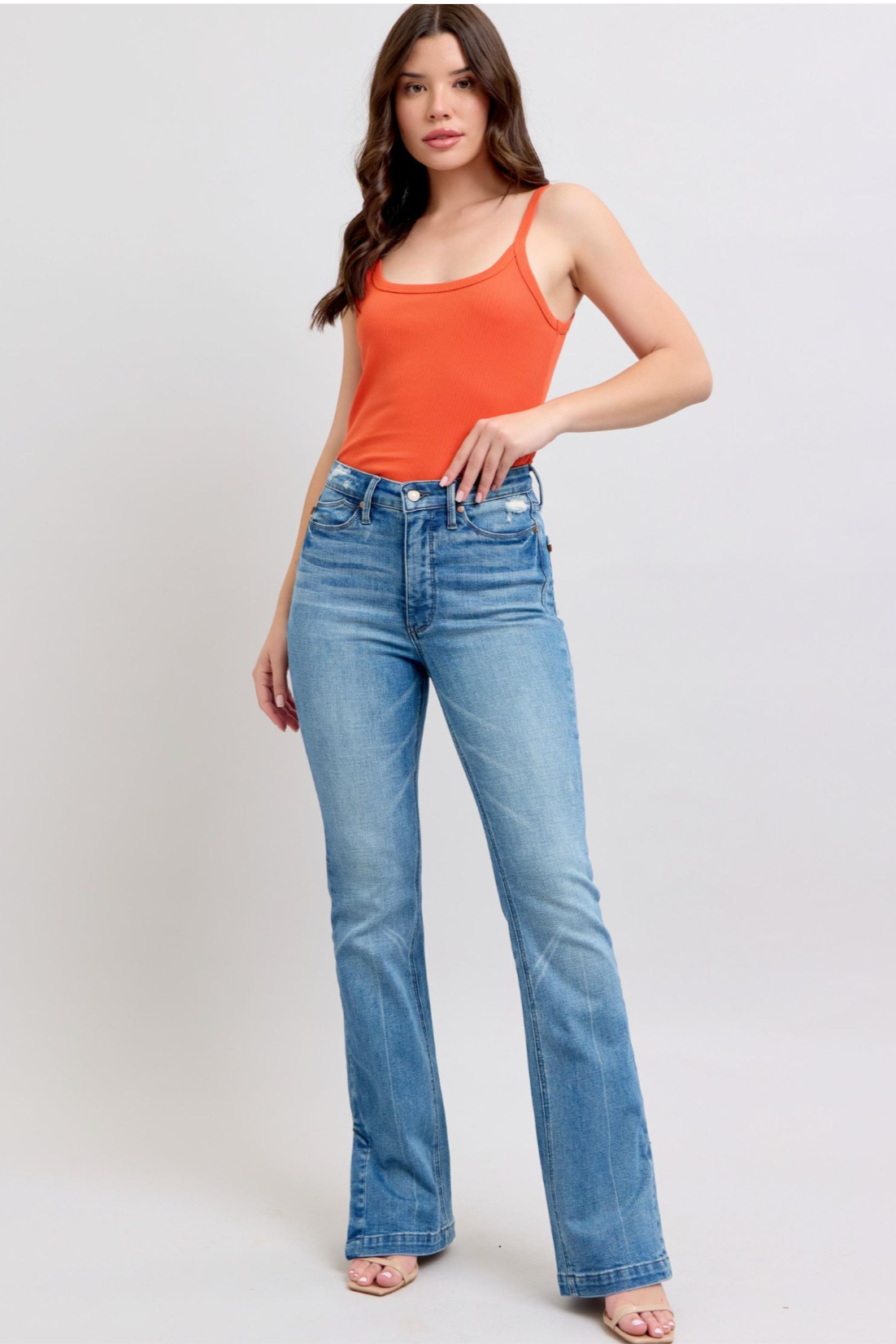 Heidi Side Slit Bootcut Jeans