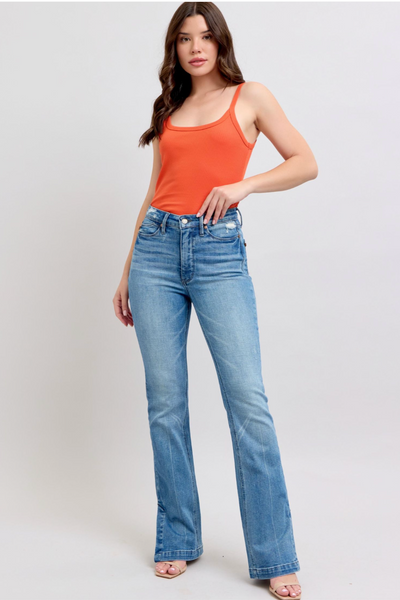 Heidi Side Slit Bootcut Jeans