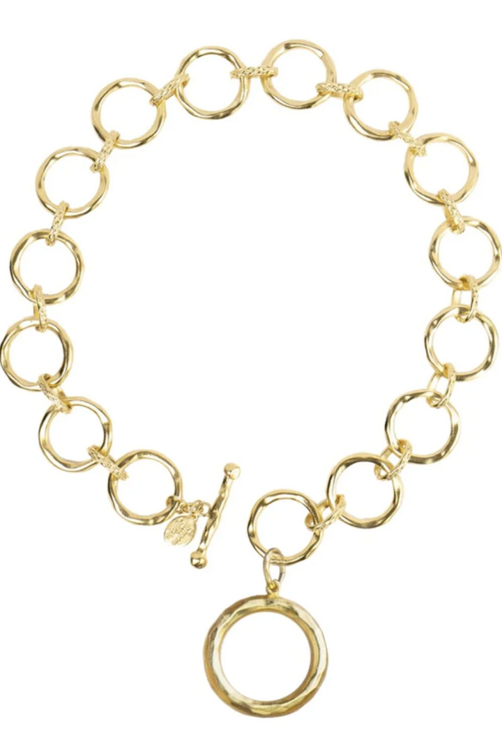 Susan Shaw Sage Gold Toggle Necklace