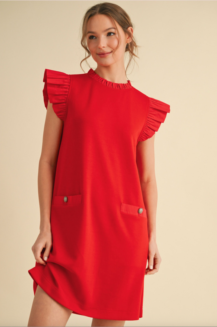 Carolynn Ruffle Sleeve Dress
