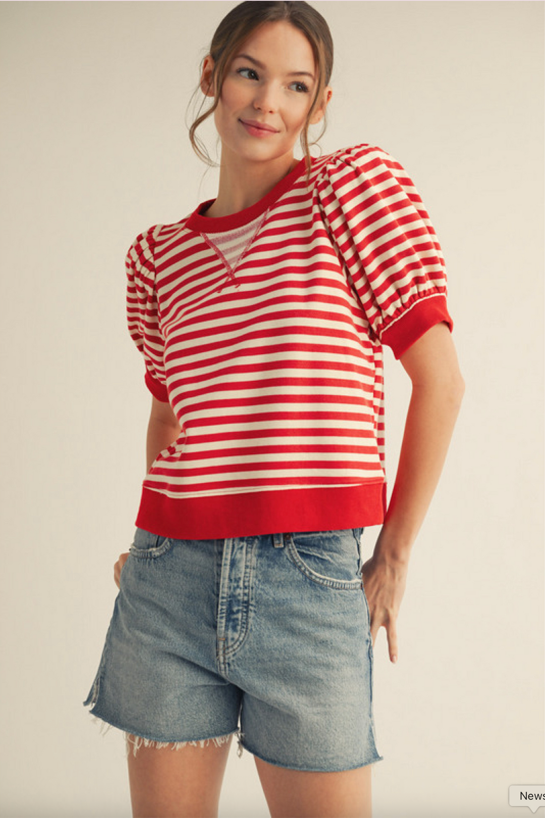 Kollyn Stripe Short Sleeve Top