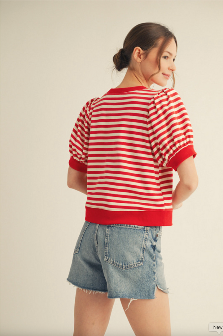Kollyn Stripe Short Sleeve Top