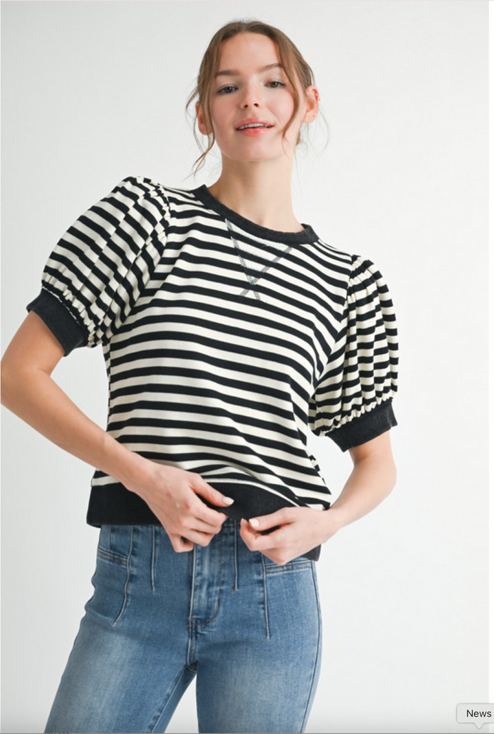 Kollyn Stripe Short Sleeve Top