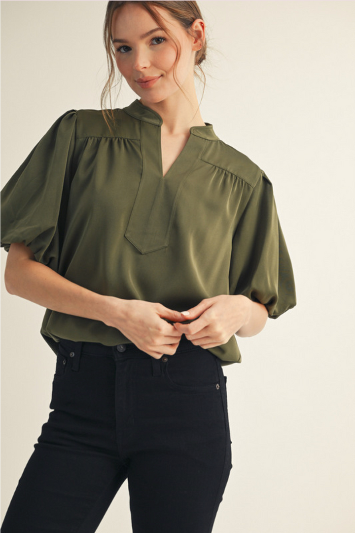 Carlie Puff Short Sleeve Top