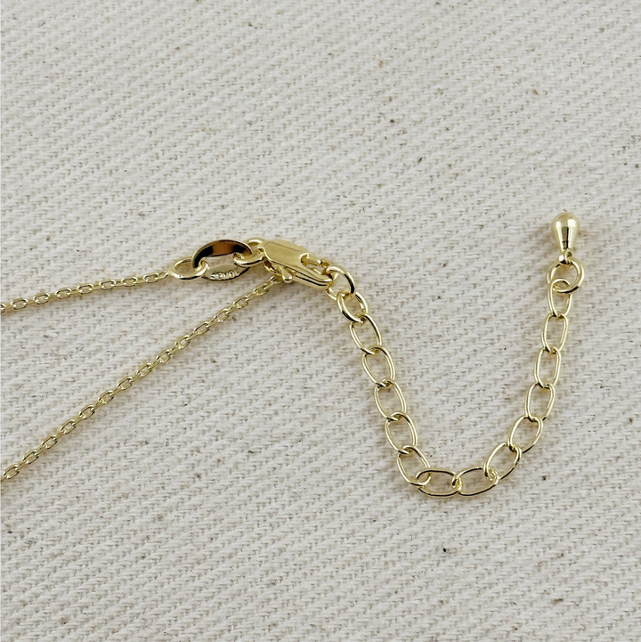 18k Gold Filled Cross Plate Necklace