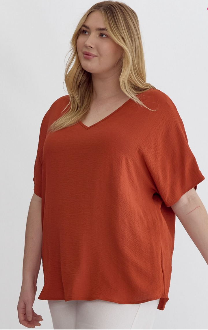 Lizzy V Neck Plus Size Top