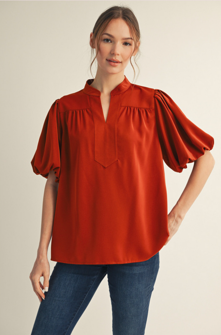 Carlie Puff Short Sleeve Top