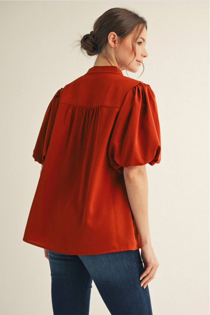 Carlie Puff Short Sleeve Top