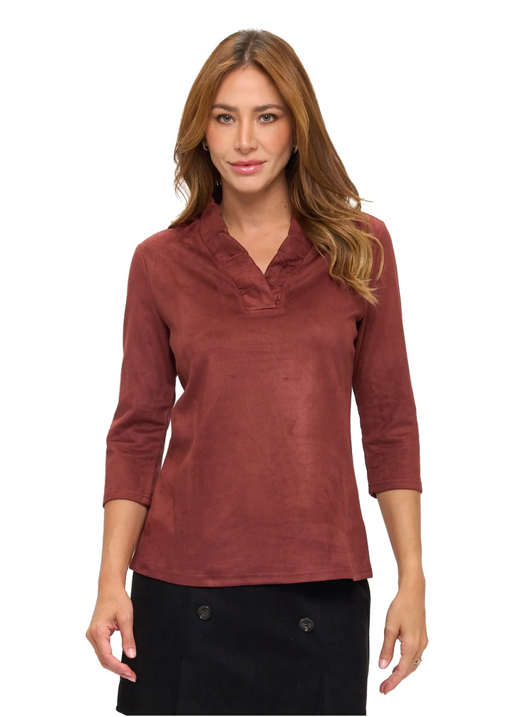 Tabatha Ruffle Neck Top