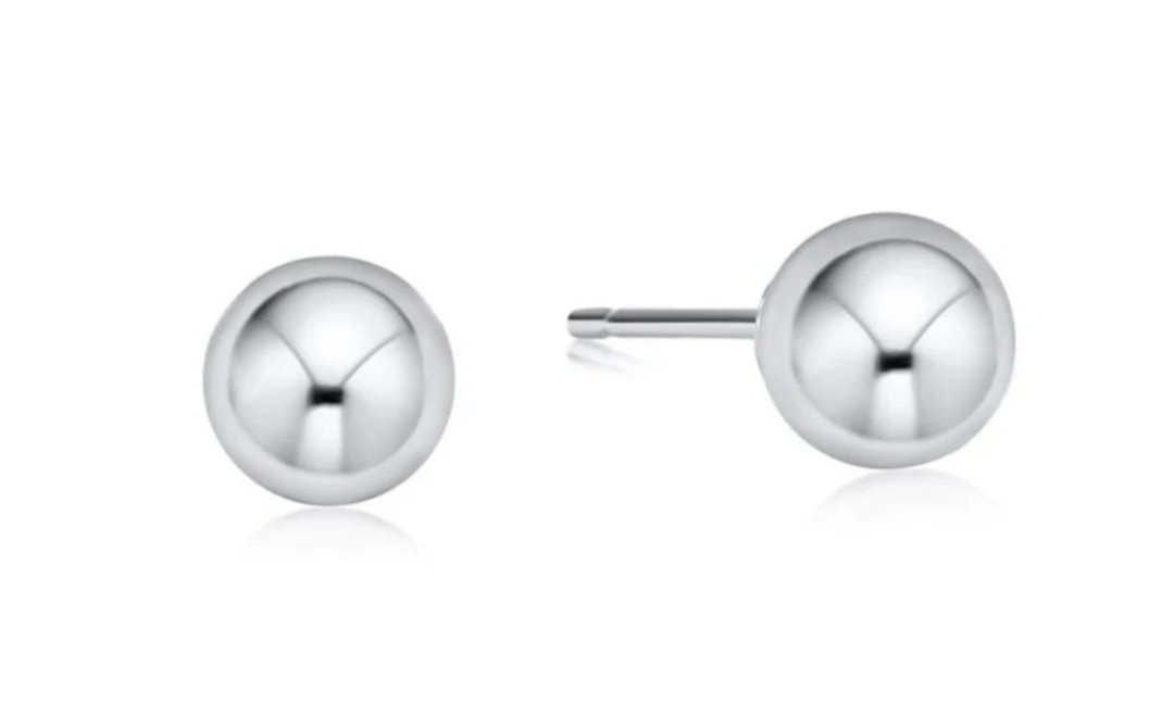 Sterling Silver Round Ball Studs - Multiple Sizes (3mm-12mm)