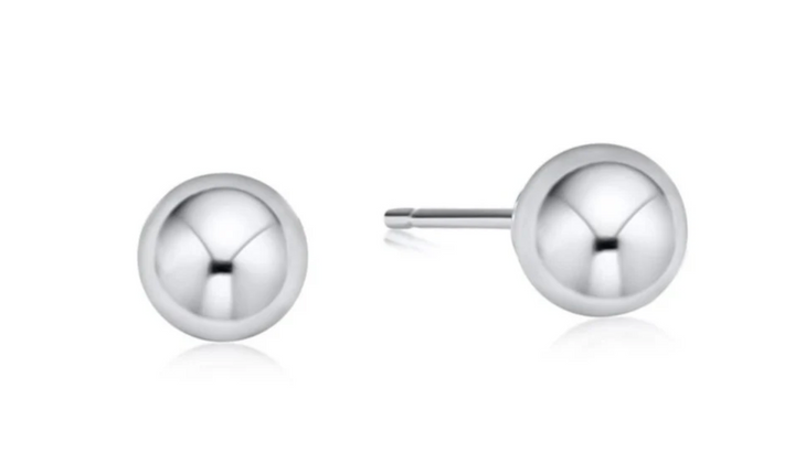 Sterling Silver Round Ball Studs - Multiple Sizes (3mm-12mm)