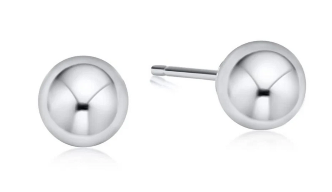 Sterling Silver Round Ball Studs - Multiple Sizes (3mm-12mm)