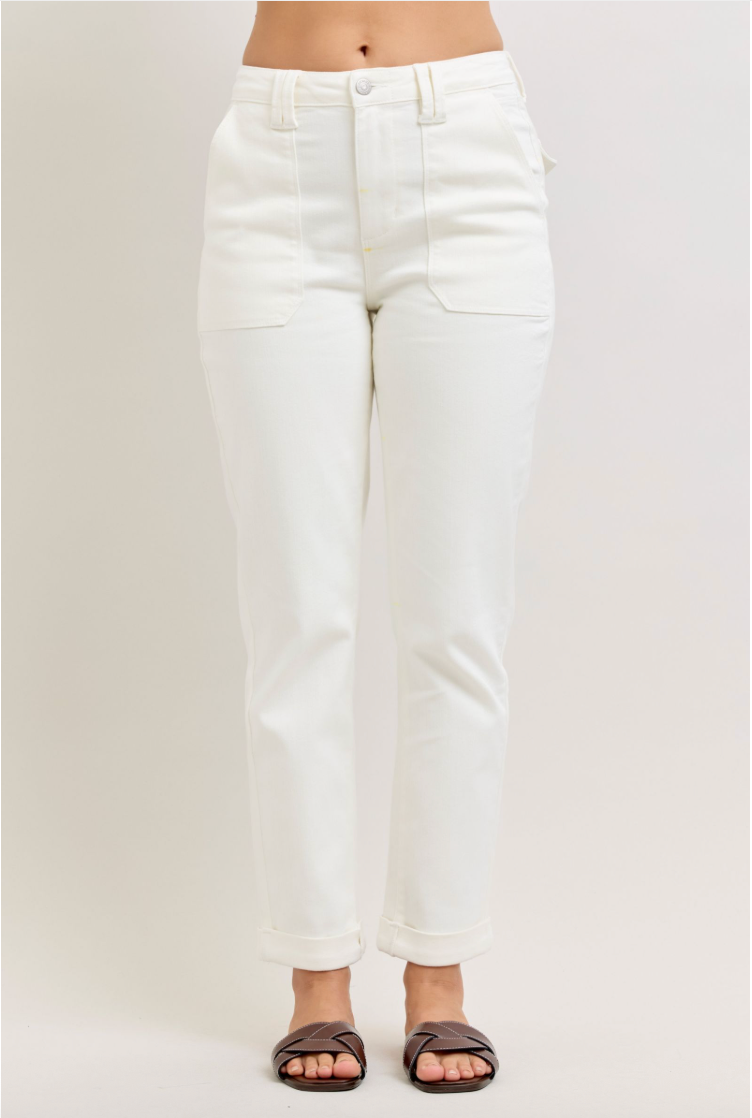 Aurora Weekender White Jeans - High Rise Stretch Denim