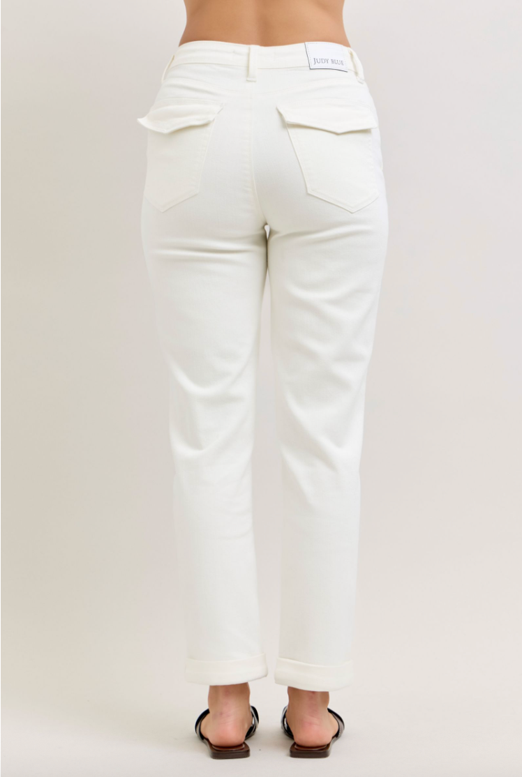 Aurora Weekender White Jeans - High Rise Stretch Denim