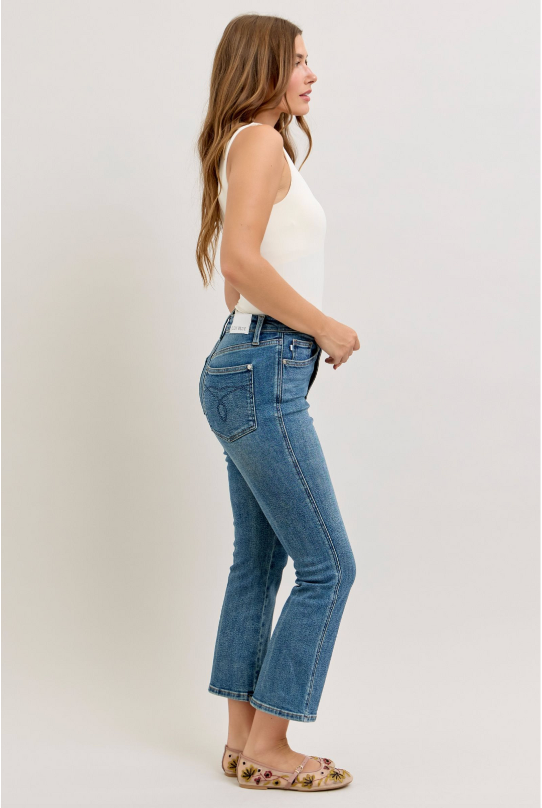 Evie High Waist Kick Flare Jeans - Tummy Control Denim