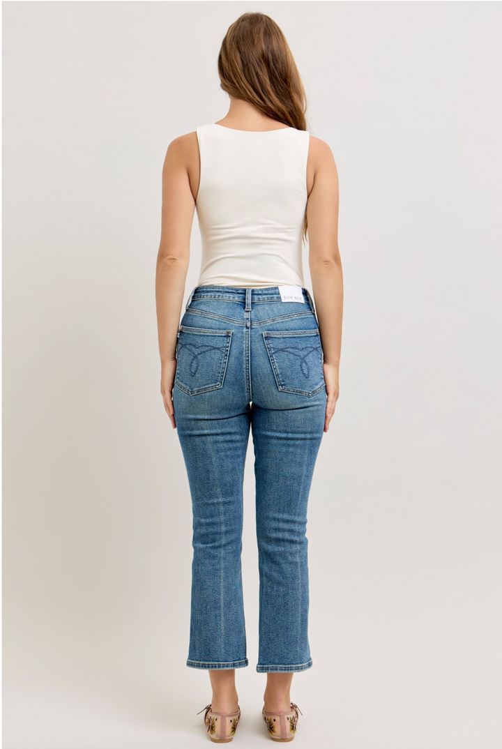 Evie High Waist Kick Flare Jeans - Tummy Control Denim