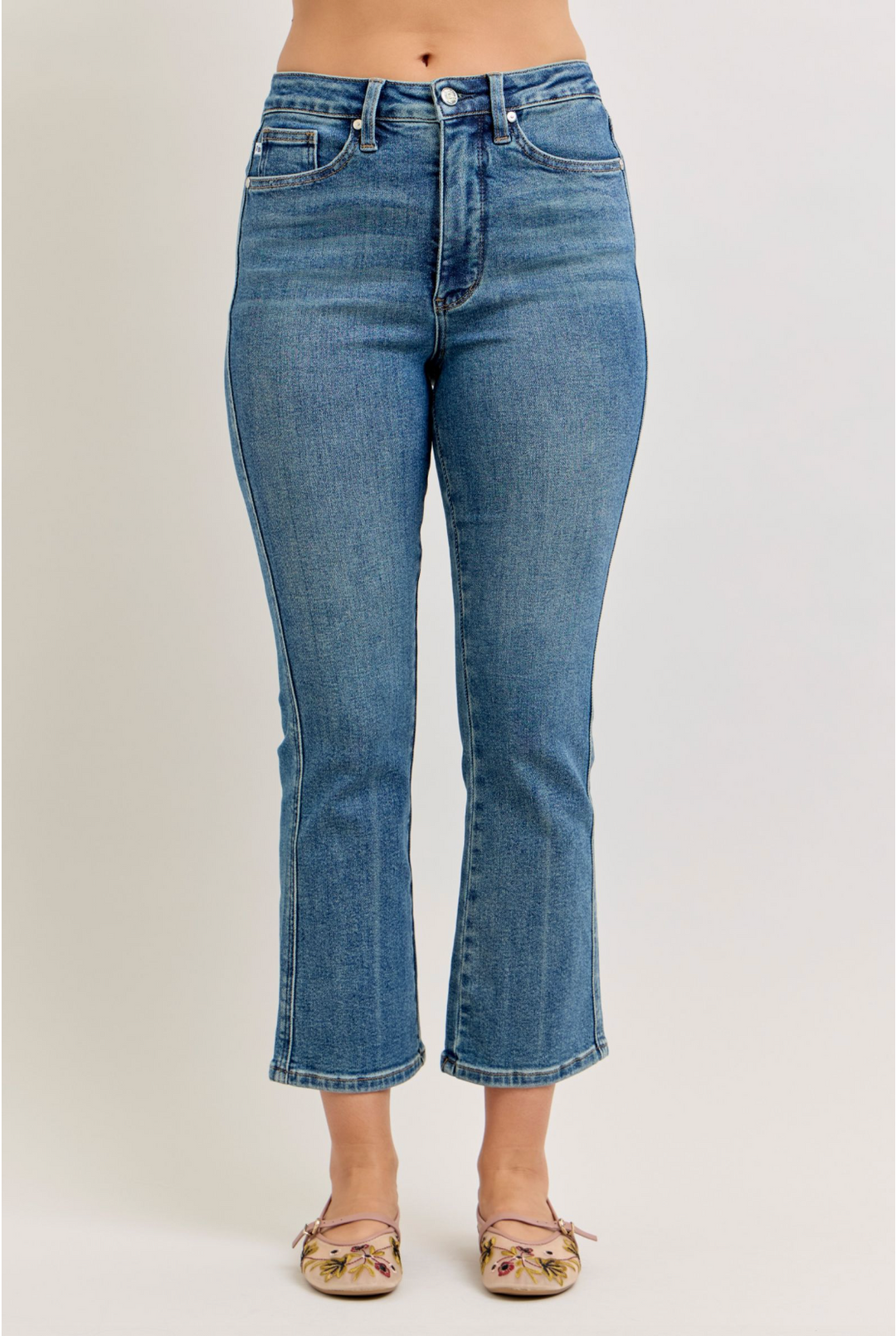 Evie High Waist Kick Flare Jeans - Tummy Control Denim