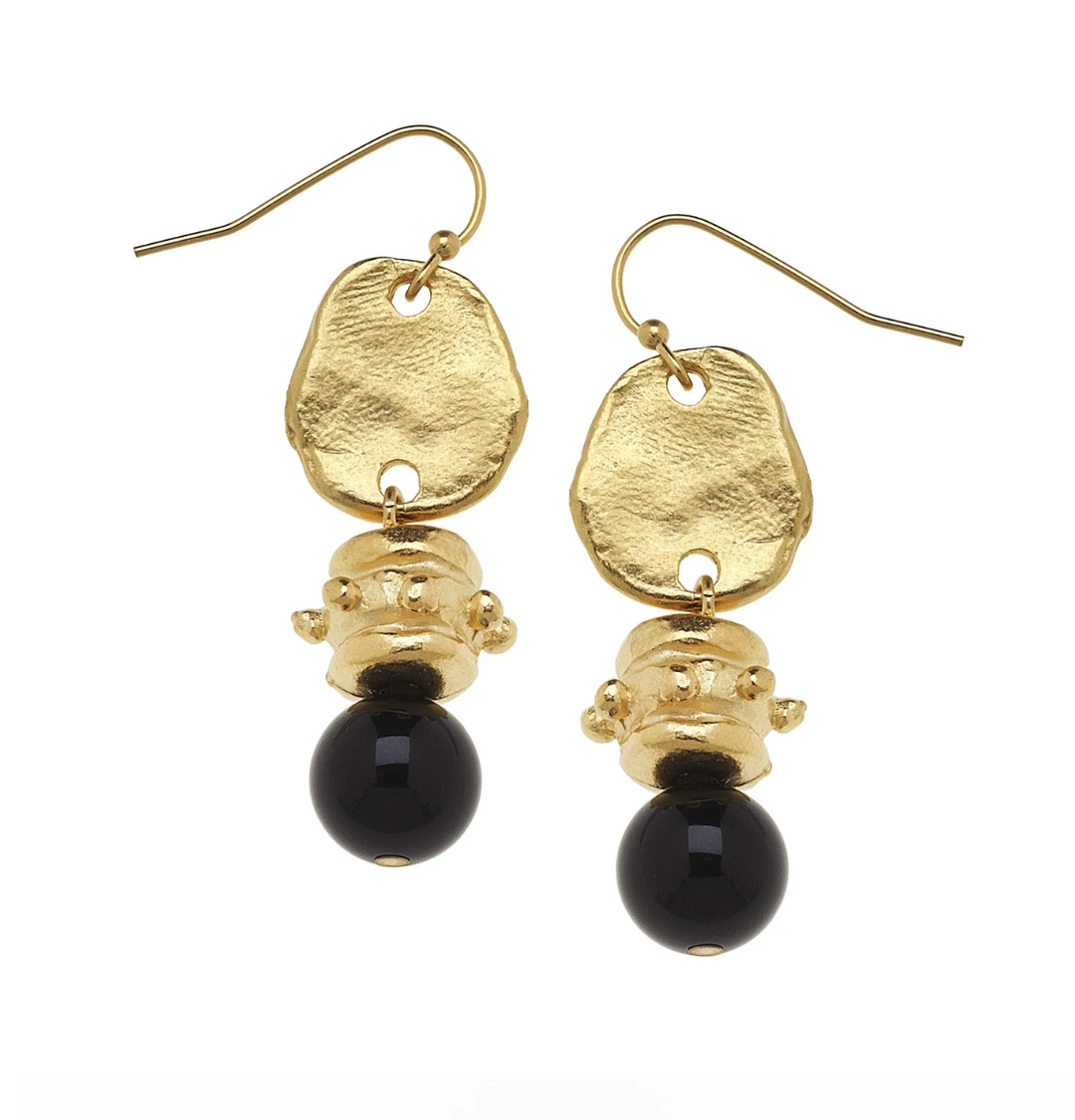 Susan Shaw Bentley Gold Earrings Sodalite