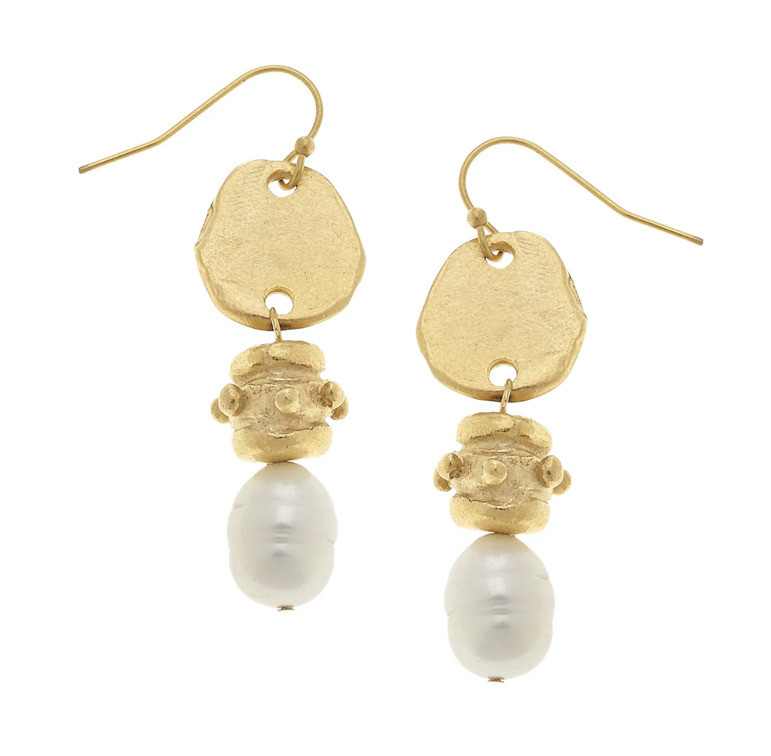 Susan Shaw Bentley Gold Earrings Sodalite