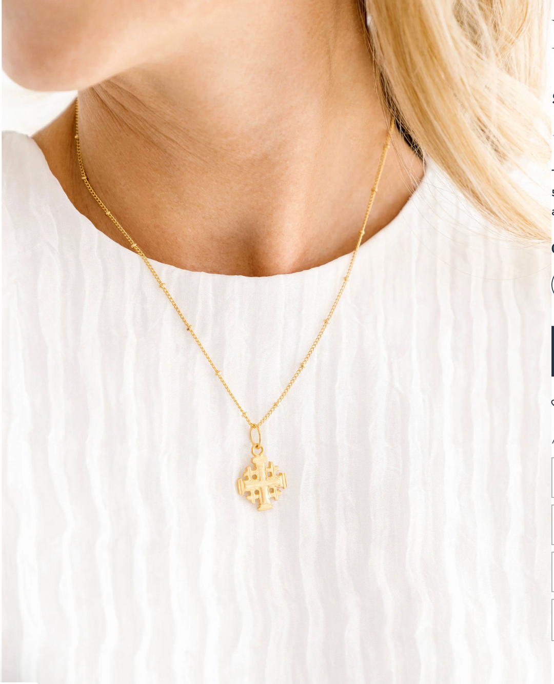 Susan Shaw Dainty Jerusalem Cross Necklace