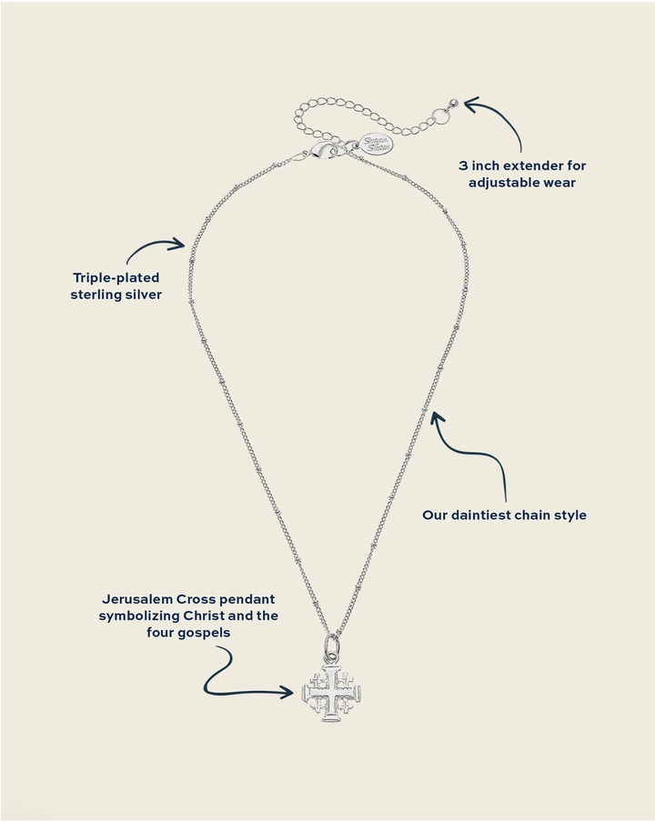 Susan Shaw Dainty Jerusalem Cross Necklace