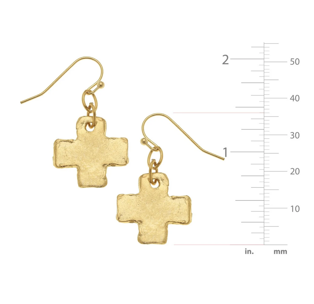 Susan Shaw Silver Square Cross Earring