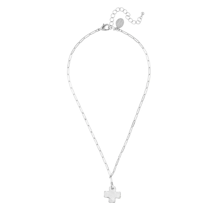 Susan Shaw Cross Paperclip Necklace