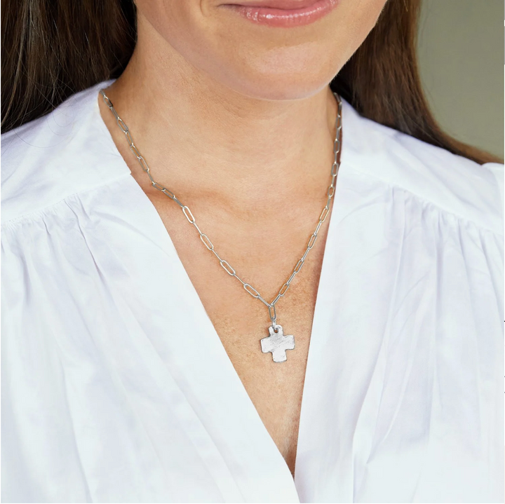 Susan Shaw Cross Paperclip Necklace