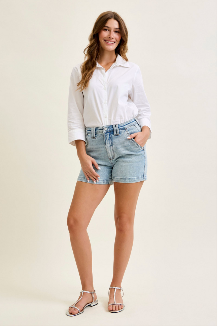 Claire High Waist Trouser Jean Shorts | Judy Blue