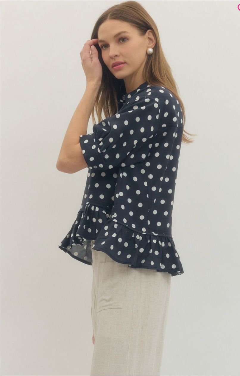 Lucy Polka Dot Short Sleeve Top