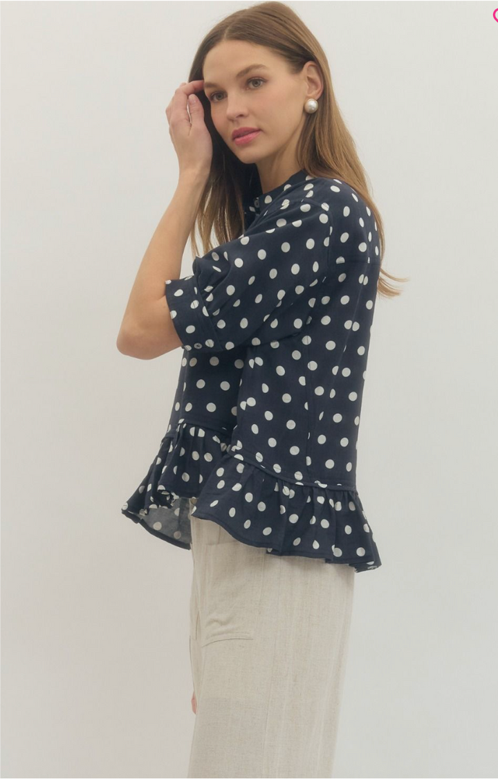Lucy Polka Dot Short Sleeve Top