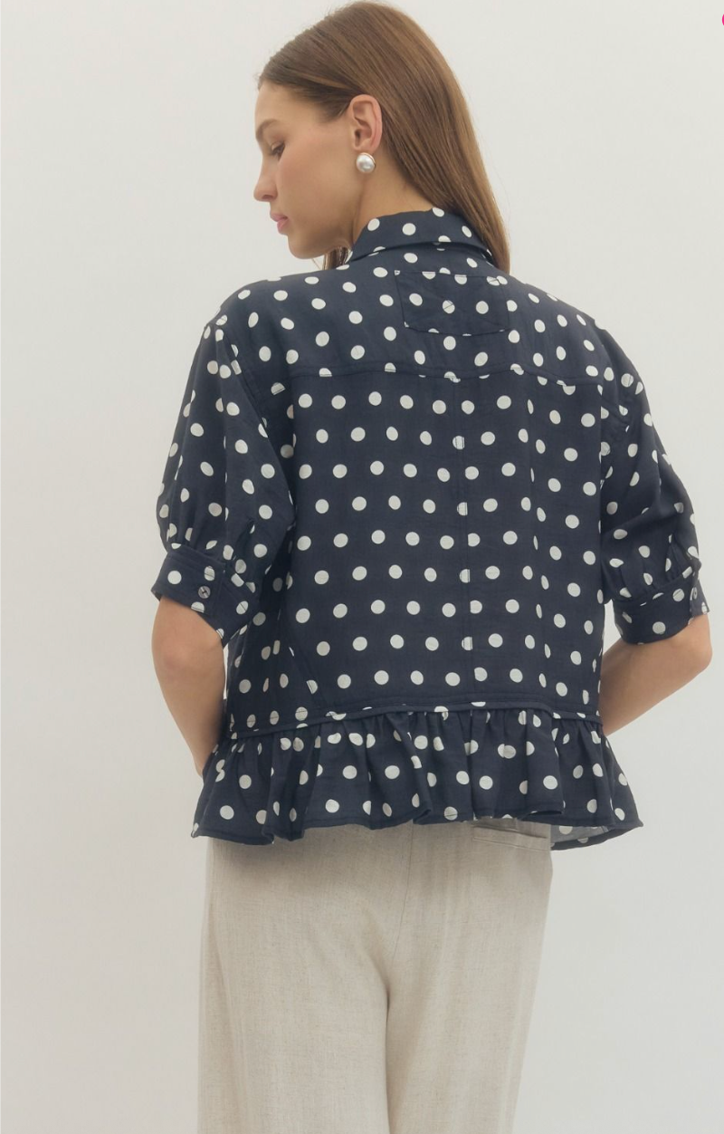 Lucy Polka Dot Short Sleeve Top