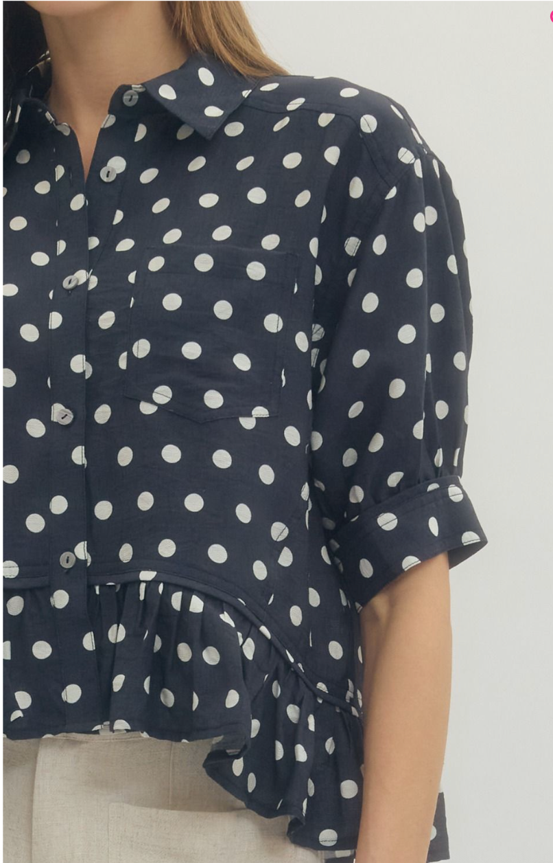 Lucy Polka Dot Short Sleeve Top