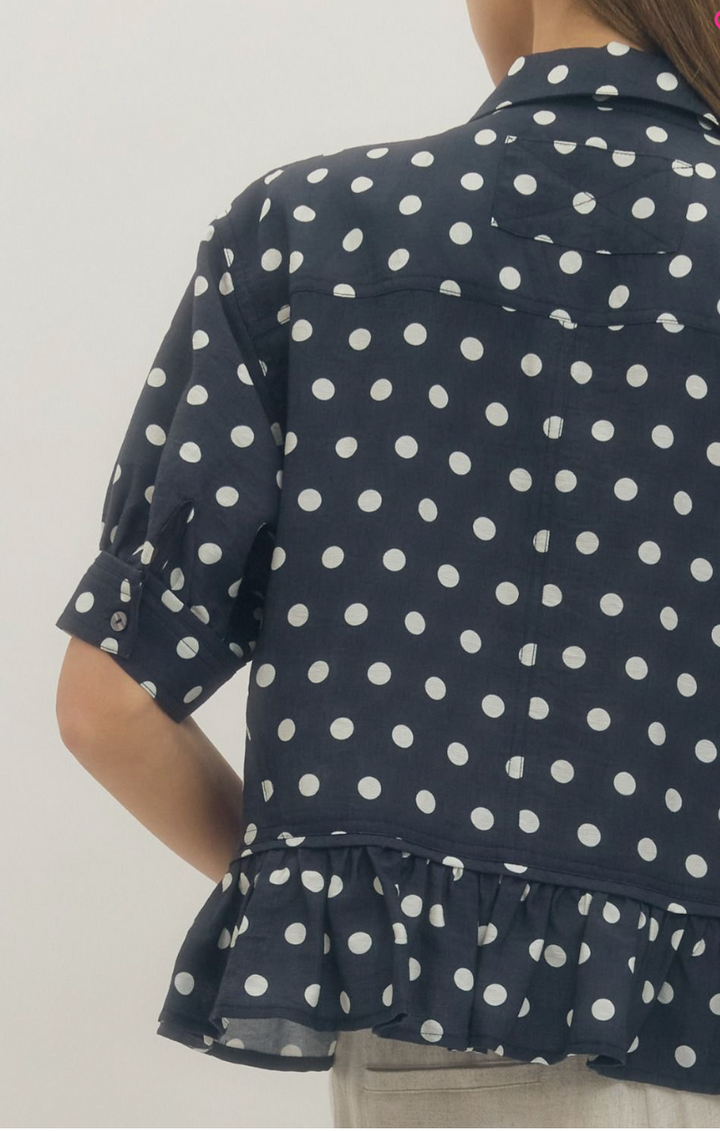 Lucy Polka Dot Short Sleeve Top