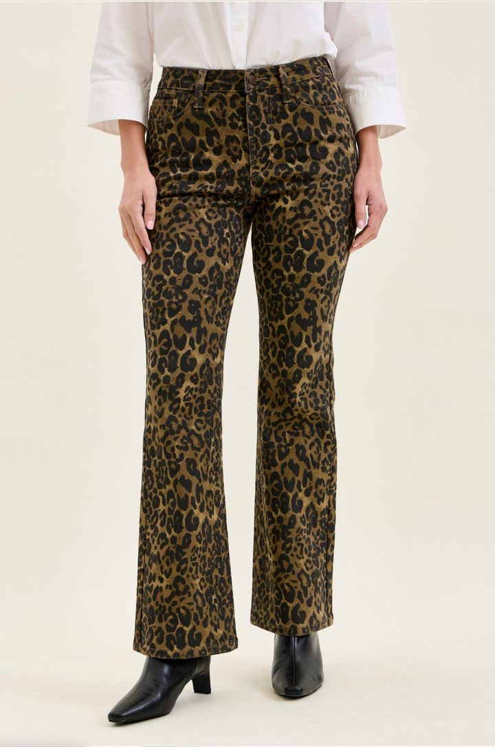 Jules Leopard Print High Waist Bootcut Jeans – Judy Blue