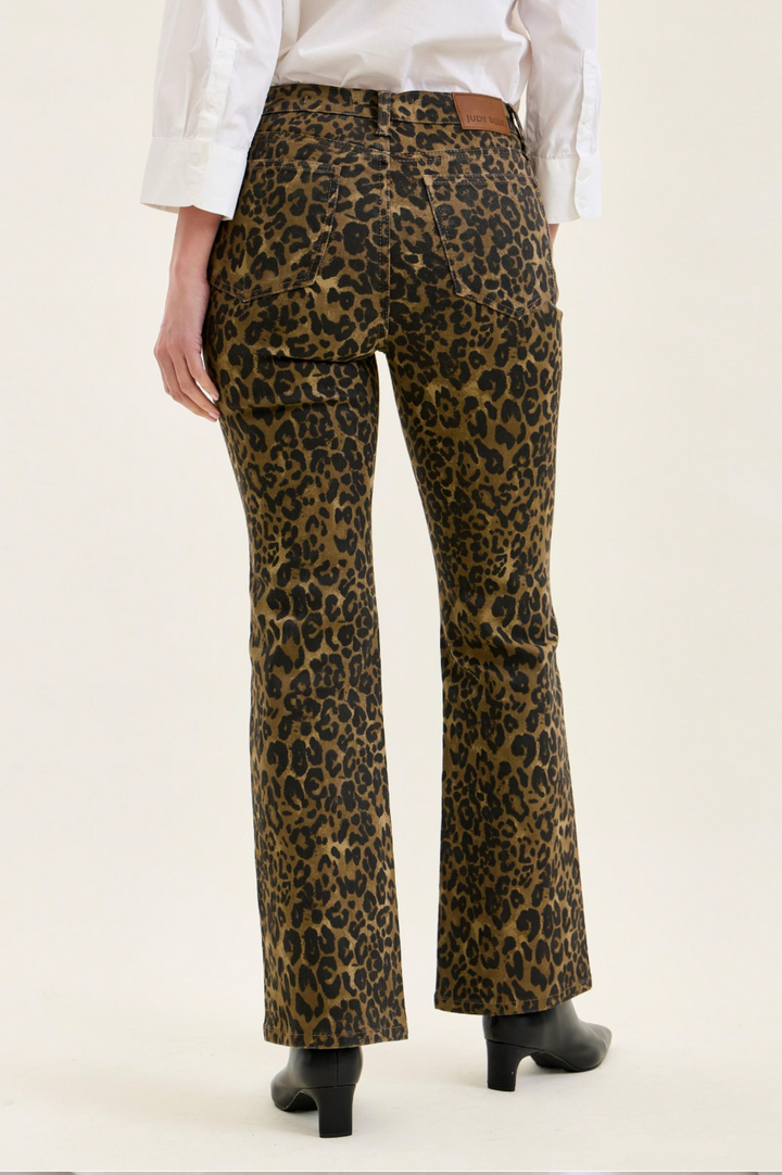 Jules Leopard Print High Waist Bootcut Jeans – Judy Blue