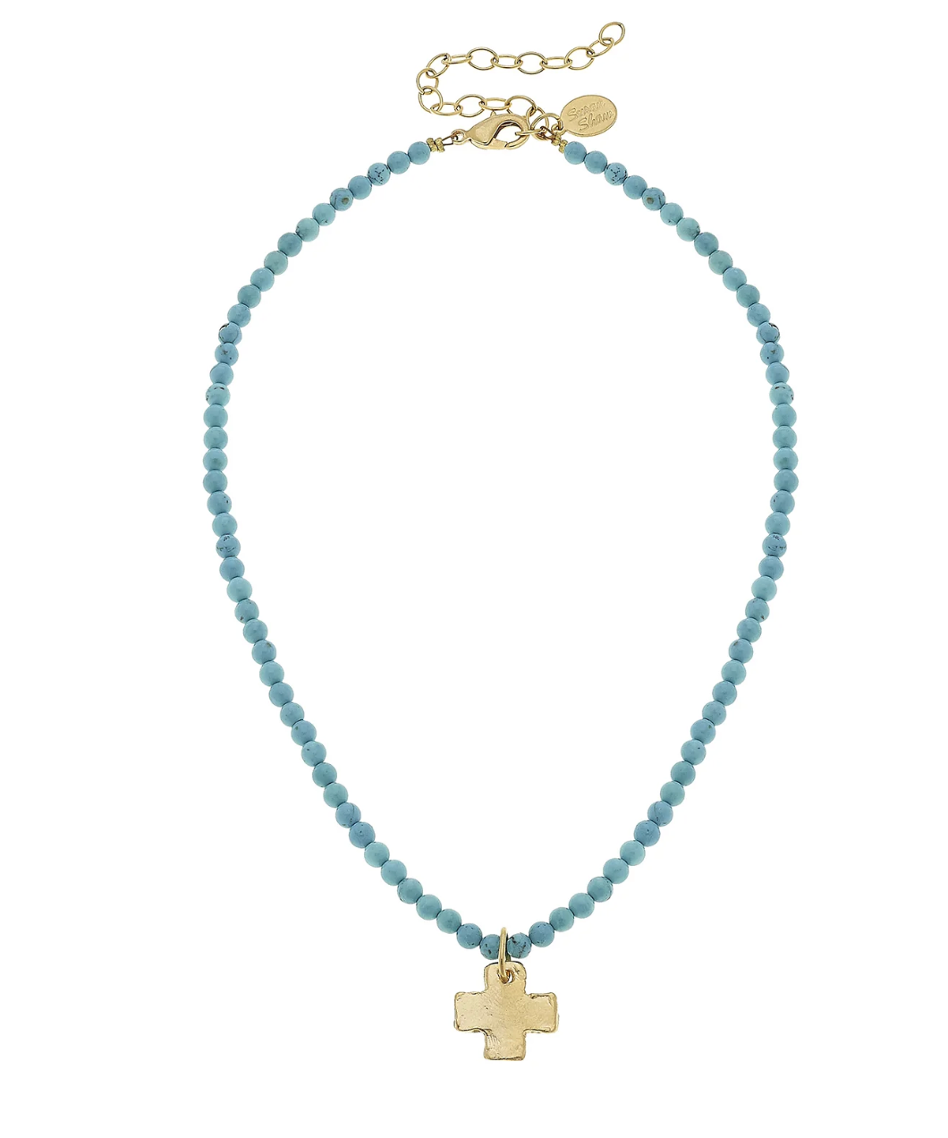 Susan Shaw Alys Cross Necklace | Semi-Precious Stone Layering Necklace