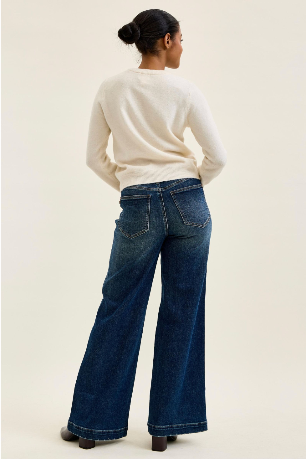 Judy Blue High Waist LUX Retro Wide Leg Jeans | DK Retro Fade Indigo