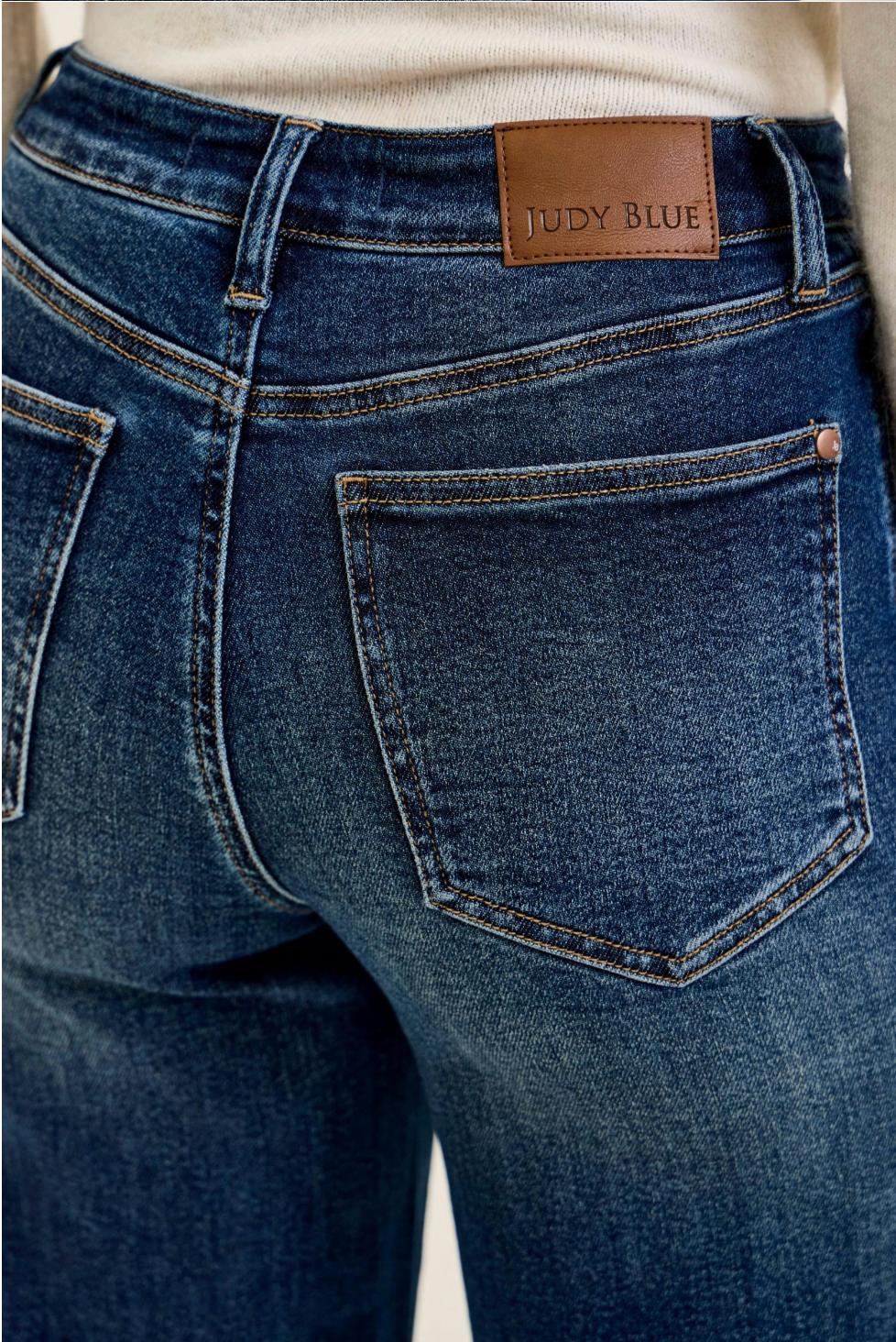 Judy Blue High Waist LUX Retro Wide Leg Jeans | DK Retro Fade Indigo