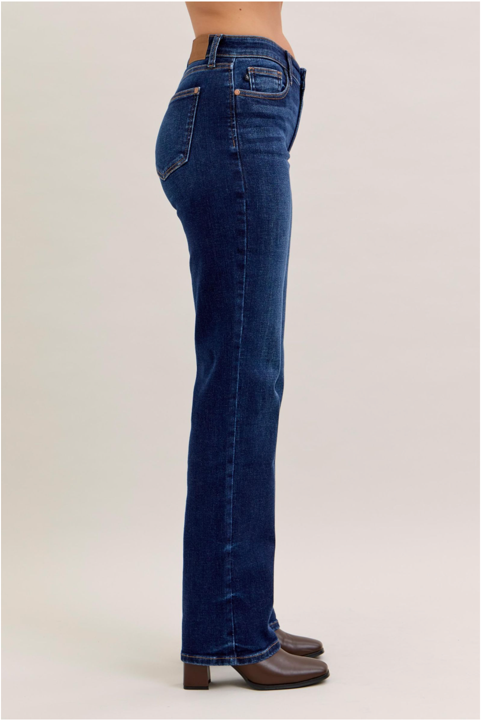 Alicia Mid Rise Straight Jeans | Judy Blue Dark Wash Denim