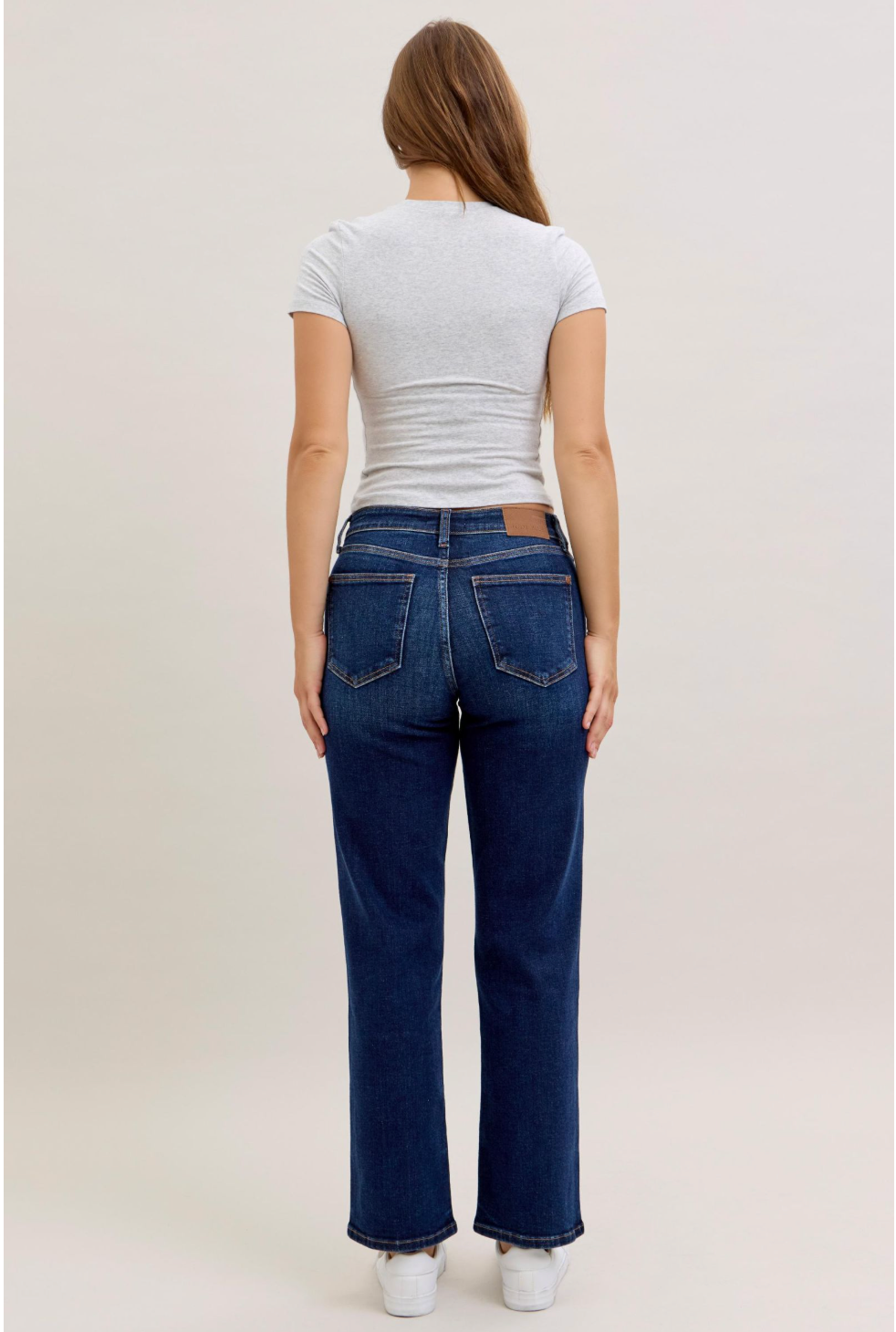 Alicia Mid Rise Straight Jeans | Judy Blue Dark Wash Denim