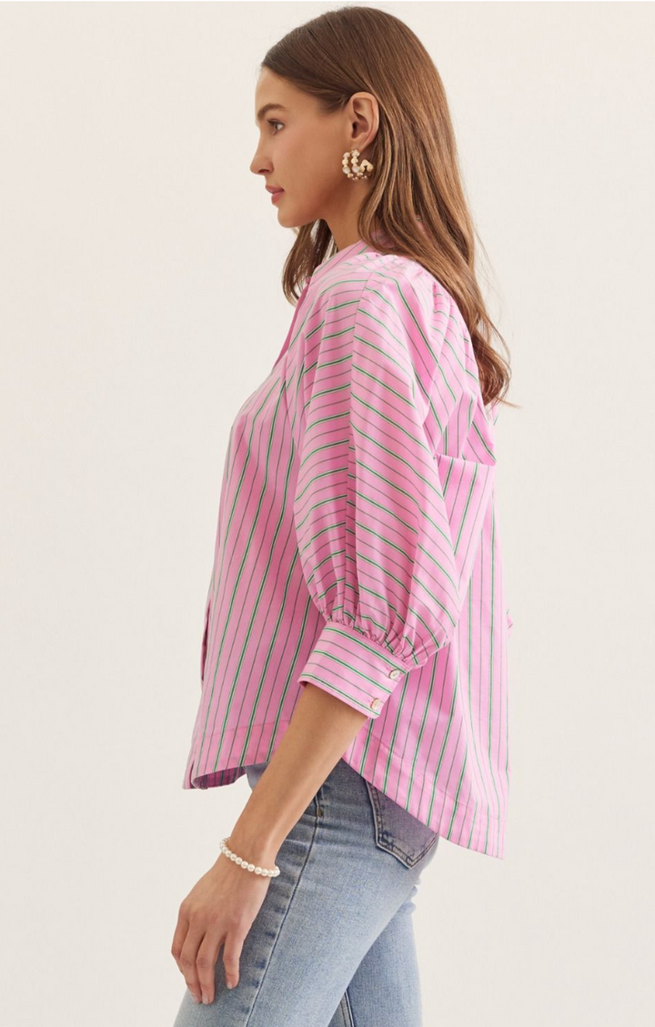 Elle Stripe 3/4 Sleeve Top