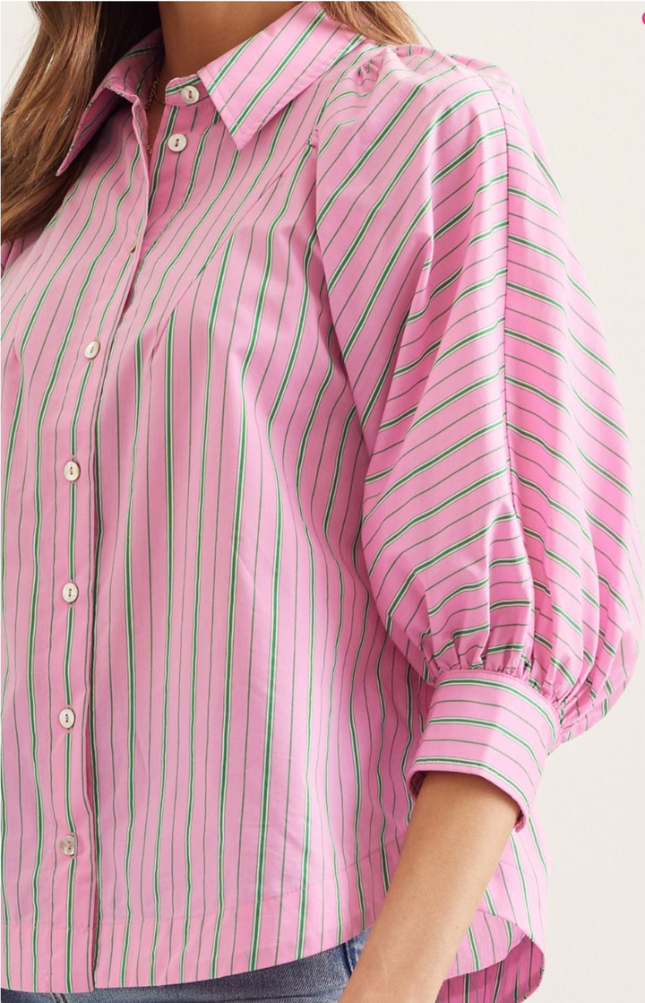 Elle Stripe 3/4 Sleeve Top