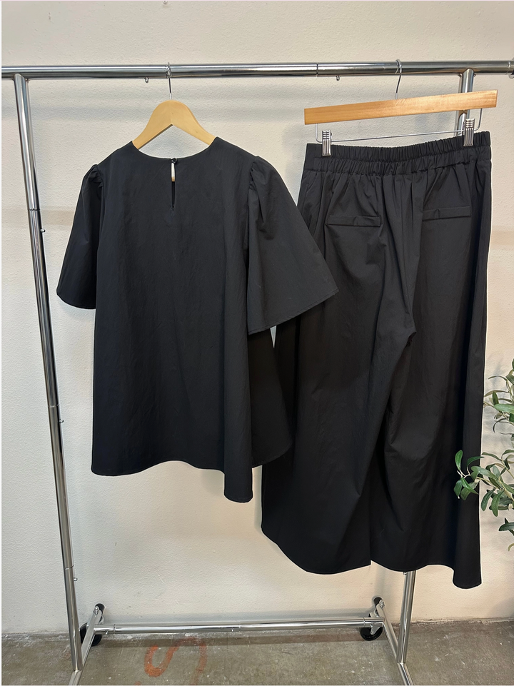 Sophie Luxe Black Wide Leg Trouser Pants