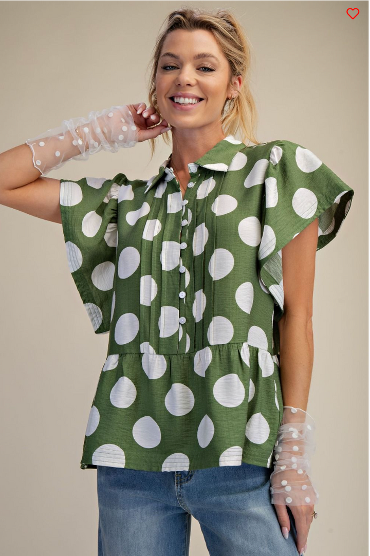 Hope Short Sleeve Polka Dot Top